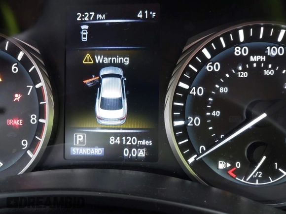 2019 Infiniti Q50 3.0t LUXE with VIN JN1EV7AP1KM519553, listed as a IAAI auction lot 41265684 with 84,120 mi miles. Bid and sale history available at carsss.com. Image 15.