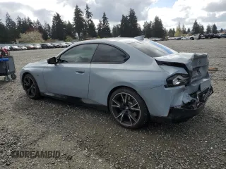 2022 BMW 2 Series M240i xDrive with VIN 3MW53CM09N8C33507, listed as a Copart auction lot 52458485 with 36,693 mi miles and Salvage title. Bid and sale history available at DreamBid. Image 2.