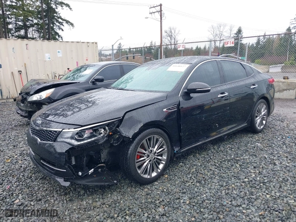 2018 Kia Optima SX with VIN 5XXGV4L26JG227603, listed as a IAAI auction lot 41648127 with 34,391 mi miles. Bid and sale history available at carsss.com. Image 2.