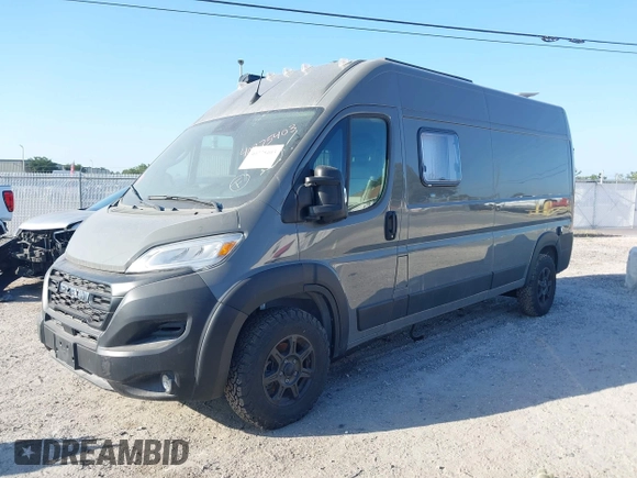 2023 Ram ProMaster Cargo with VIN 3C6MRVHG0PE574838, listed as a IAAI auction lot 40775403 with 3,760 mi miles. Bid and sale history available at carsss.com. Image 2.