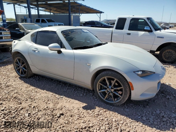 2018 Mazda MX-5 Miata RF Grand Touring with VIN JM1NDAM75J0205791, listed as a Copart auction lot 45934545 with 99,970 mi miles and Salvage Title. Bid and sale history available at carsss.com. Image 4.