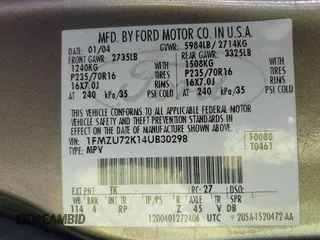 2004 Ford Explorer XLS z VIN 1FMZU72K14UB30298, wystawiony jako IAAI lot #41652053 z przebiegiem 220 713 mil mil oraz . Historia ofert i sprzedaży dostępna na DreamBid. Obrazek 9.