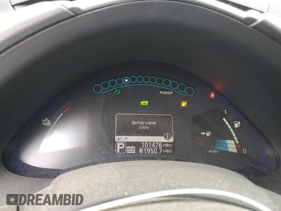 2015 Nissan LEAF SV with VIN 1N4AZ0CPXFC305179, listed as a Copart auction lot 48377205 with 101,476 mi miles and Salvage Title. Bid and sale history available at carsss.com. Image 9.