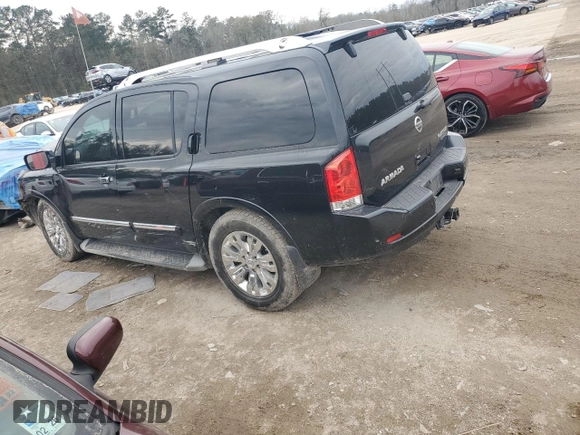 2015 Nissan Armada Platinum z VIN 5N1BA0NF5FN610793, wystawiony jako Copart lot #88765185 z przebiegiem 174 327 mil mil oraz Szkoda całkowita • Salvage title. Historia ofert i sprzedaży dostępna na DreamBid. Obrazek 2.