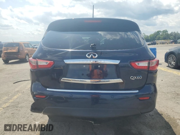 2015 Infiniti QX60 z VIN 5N1AL0MM3FC553463, wystawiony jako Copart lot #61921575 z przebiegiem Nie podano mil oraz Szkoda całkowita • Salvage title. Historia ofert i sprzedaży dostępna na DreamBid. Obrazek 6.