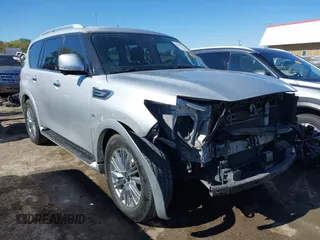 2018 Infiniti QX80 with VIN JN8AZ2NE6J9192293, listed as a IAAI auction lot 40557314 with 91,551 mi miles and . Bid and sale history available at DreamBid. Image 1.