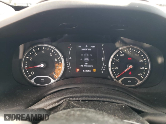 2017 Jeep Renegade Latitude with VIN ZACCJABB3HPG23892, listed as a Copart auction lot 63525885 with 57,251 mi miles and Salvage title. Bid and sale history available at DreamBid. Image 9.