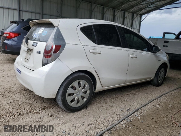2012 Toyota Prius One with VIN JTDKDTB32C1020173, listed as a Copart auction lot 56573935 with Not Provided miles and Salvage Title. Bid and sale history available at DreamBid. Image 3.