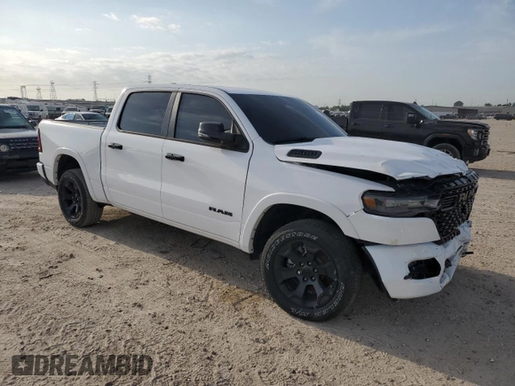 2025 Ram 1500 Big Horn with VIN 1C6SRFFPXSN521827, listed as a Copart auction lot 53258435 with 1,676 mi miles and Salvage Title. Bid and sale history available at carsss.com. Image 4.