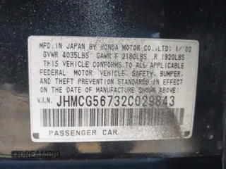 2002 Honda Accord SE with VIN JHMCG56732C029843, listed as a IAAI auction lot 42344772 with 234,242 mi miles and . Bid and sale history available at DreamBid. Image 9.