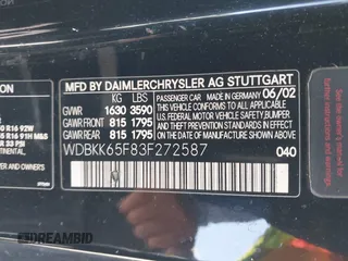 2003 Mercedes-Benz SLK 320 z VIN WDBKK65F83F272587, wystawiony jako IAAI lot #42305529 z przebiegiem 165 256 mil mil oraz . Historia ofert i sprzedaży dostępna na DreamBid. Obrazek 9.