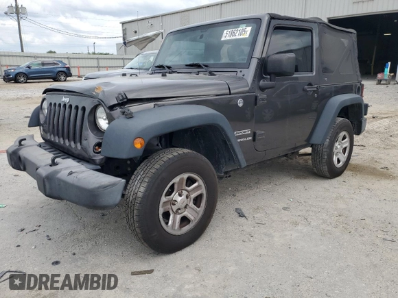 2016 Jeep Wrangler Sport with VIN 1C4AJWAG1GL302714, listed as a Copart auction lot 51862105 with 98,362 mi miles and Salvage Title. Bid and sale history available at carsss.com. Image 1.