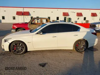 2018 Infiniti Q50 Red Sport 400 with VIN JN1FV7AP3JM461528, listed as a IAAI auction lot 41152839 with 91,500 mi miles and . Bid and sale history available at DreamBid. Image 14.