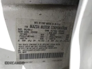 2001 Mazda Tribute LX with VIN 4F2YU09131KM12857, listed as a IAAI auction lot 42034605 with 257,015 mi miles and . Bid and sale history available at carsss.com. Image 9.