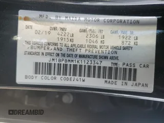 2019 Mazda Mazda3 Hatchback w/Preferred Pkg with VIN JM1BPBMM1K1123347, listed as a Copart auction lot 87330764 with 31,189 mi miles and Salvage Title. Bid and sale history available at carsss.com. Image 13.