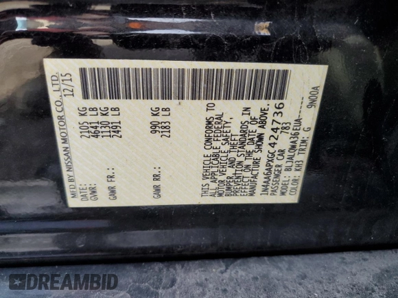 2016 Nissan Maxima SL with VIN 1N4AA6APXGC424736, listed as a Copart auction lot 51378735 with 129,108 mi miles and Clean title. Bid and sale history available at DreamBid. Image 12.
