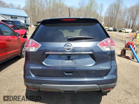 2015 Nissan Rogue SV with VIN KNMAT2MV1FP557979, listed as a Copart auction lot 54177585 with 66,031 mi miles and Salvage Title. Bid and sale history available at carsss.com. Image 6.