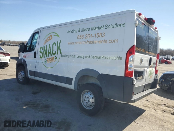 2018 Ram ProMaster Cargo with VIN 3C6TRVAG0JE104838, listed as a Copart auction lot 49676745 with 89,428 mi miles and Salvage Title. Bid and sale history available at DreamBid. Image 2.