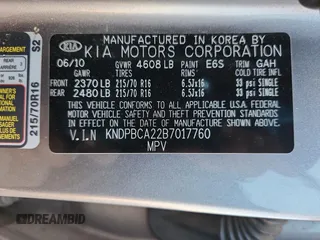 2011 Kia Sportage LX with VIN KNDPBCA22B7017760, listed as a Copart auction lot 60570025 with 118,617 mi miles and Salvage title. Bid and sale history available at DreamBid. Image 13.