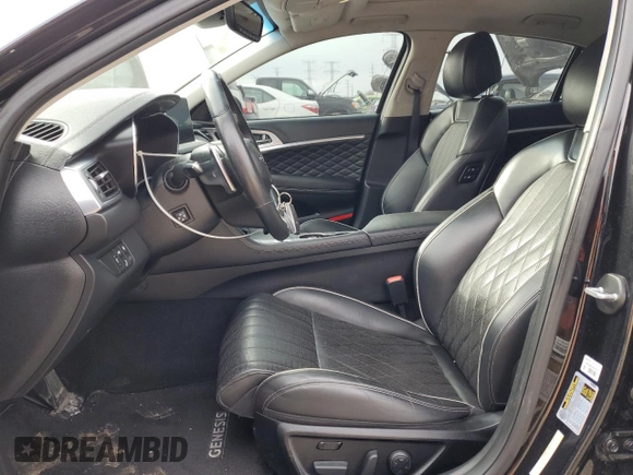 2020 Genesis G70 2.0T with VIN KMTG44LAXLU063118, listed as a Copart auction lot 44226235 with 42,575 mi miles and Salvage title. Bid and sale history available at DreamBid. Image 7.