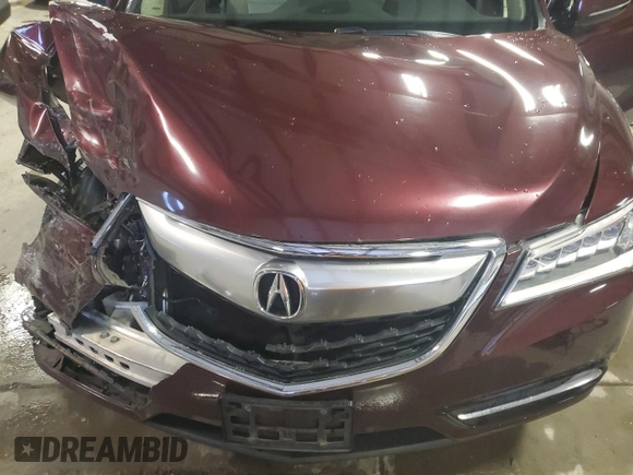 2016 Acura MDX w/Tech/Entertainment with VIN 5FRYD4H68GB007716, listed as a Copart auction lot 43968245 with 0 mi miles and Salvage Title. Bid and sale history available at carsss.com. Image 13.