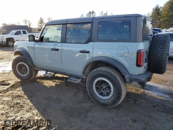 2023 Ford Bronco with VIN 1FMEE5DP8PLB93420, listed as a Copart auction lot 42247495 with 8,802 mi miles and Salvage Title. Bid and sale history available at DreamBid. Image 2.