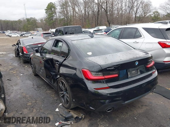 2021 BMW 3 Series 330i with VIN 3MW5R1J00M8B80041, listed as a IAAI auction lot 41727136 with 1 mi miles. Bid and sale history available at carsss.com. Image 3.