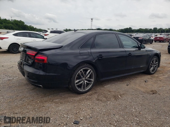 2017 Audi A8 with VIN WAU44AFD7HN010560, listed as a Copart auction lot 60020315 with 86,260 mi miles and Salvage title. Bid and sale history available at DreamBid. Image 3.