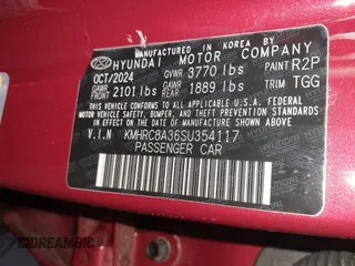 2025 Hyundai Venue SEL с VIN KMHRC8A36SU354117, выставлен на аукционе IAAI как лот 42459995 с пробегом 8 278 миль миль и . История ставок и продаж доступна на DreamBid. Изображение 9.