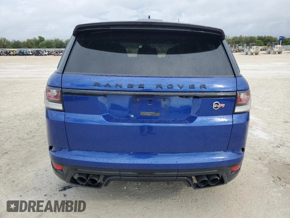 2016 Land Rover Range Rover Sport SVR with VIN SALWZ2EF1GA551964, listed as a Copart auction lot 81150084 with 39,695 mi miles and Salvage title. Bid and sale history available at DreamBid. Image 6.