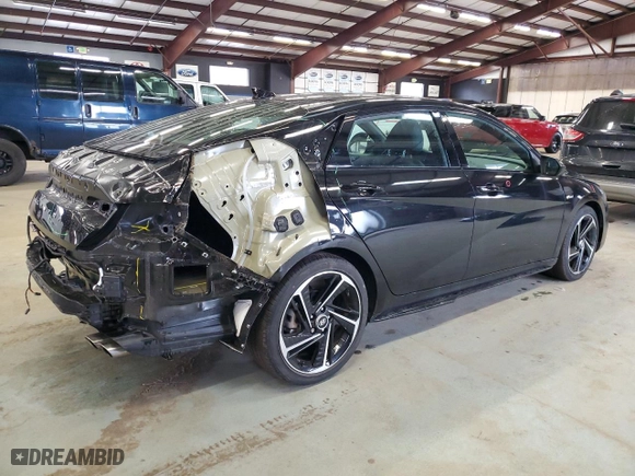 2023 Hyundai Elantra N Line with VIN KMHLR4AF6PU566918, listed as a Copart auction lot 49463305 with 14,360 mi miles and Salvage Title. Bid and sale history available at carsss.com. Image 3.