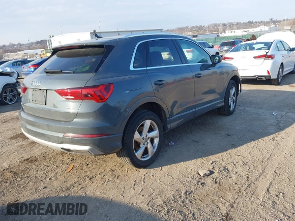 2020 Audi Q3 Premium with VIN WA1AECF37L1071150, listed as a IAAI auction lot 41698945 with 47,821 mi miles. Bid and sale history available at carsss.com. Image 4.