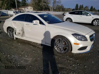 2015 Mercedes-Benz CLS 400 with VIN WDDLJ6HB7FA136587, listed as a Copart auction lot 43651315 with 55,164 mi miles and Salvage title. Bid and sale history available at DreamBid. Image 4.