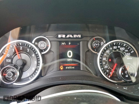 2021 Ram 1500 Lone Star with VIN 1C6RREFT4MN661316, listed as a Copart auction lot 61218605 with 61,672 mi miles and Salvage title. Bid and sale history available at DreamBid. Image 9.