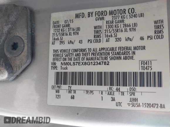 2016 Ford Transit Connect XL with VIN NM0LS7EX8G1234782, listed as a IAAI auction lot 42525102 with 290,657 mi miles and . Bid and sale history available at DreamBid. Image 9.