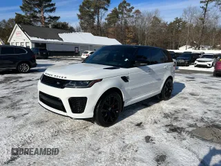 2021 Land Rover Range Rover Sport SVR with VIN SALWZ2RE4MA761665, listed as a Copart auction lot 42854065 with 111,581 mi miles and Clean Title. Bid and sale history available at carsss.com. Image 2.