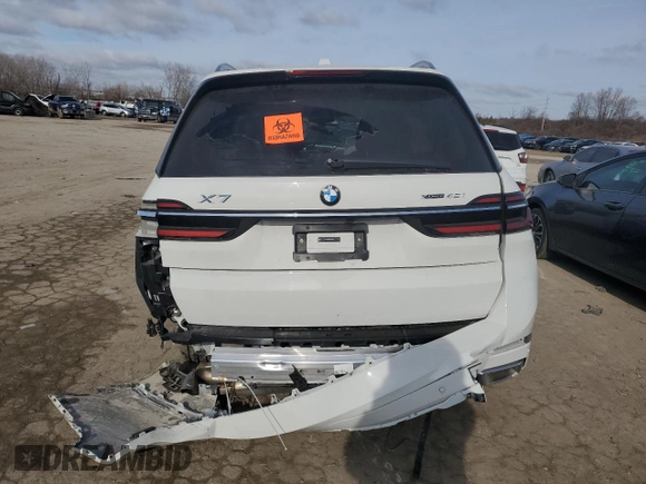2025 BMW X7 xDrive40i with VIN 5UX23EM03S9Y24904, listed as a Copart auction lot 43940285 with 0 mi miles and Clean Title. Bid and sale history available at carsss.com. Image 6.