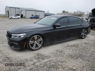 2019 BMW 7 Series 750i with VIN WBA7F0C57KGM25937, listed as a Copart auction lot 44120935 with 50,364 mi miles and Salvage Title. Bid and sale history available at carsss.com. Image 1.