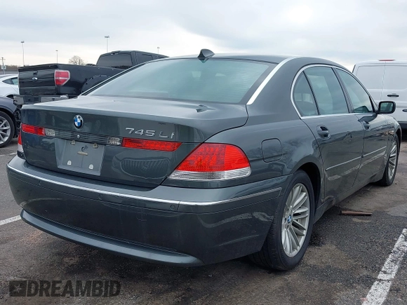 2005 BMW 7 Series 745Li with VIN WBAGN63595DS56807, listed as a IAAI auction lot 42018921 with 128,230 mi miles and . Bid and sale history available at carsss.com. Image 4.
