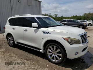 2014 Infiniti QX80 with VIN JN8AZ2NF4E9555558, listed as a Copart auction lot 54570895 with 123,433 mi miles and Salvage title. Bid and sale history available at DreamBid. Image 4.