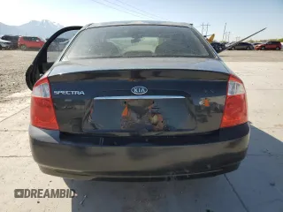 2005 Kia Spectra LX with VIN KNAFE122555102997, listed as a Copart auction lot 54191025 with 142,071 mi miles and Salvage Title. Bid and sale history available at carsss.com. Image 6.