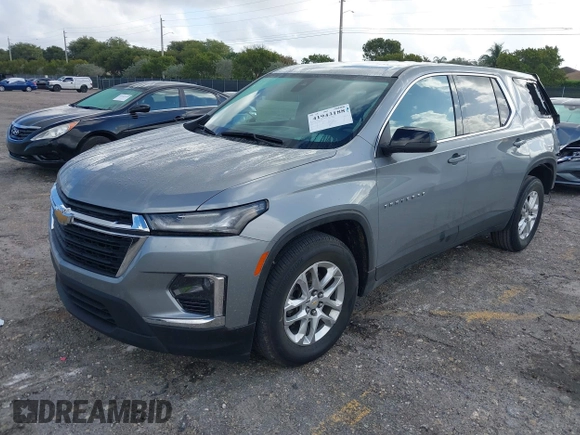 2023 Chevrolet Traverse LS with VIN 1GNERFKW3PJ263868, listed as a IAAI auction lot 41943188 with 28,144 mi miles. Bid and sale history available at carsss.com. Image 2.