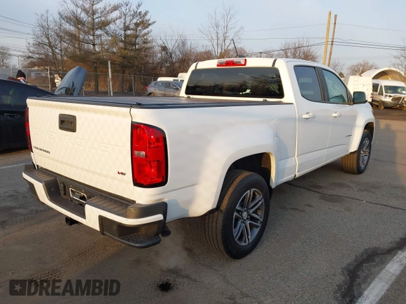 2021 Chevrolet Colorado 4WD Work Truck with VIN 1GCGTBEN5M1146688, listed as a IAAI auction lot 41795648 with 20,549 mi miles and . Bid and sale history available at DreamBid. Image 4.