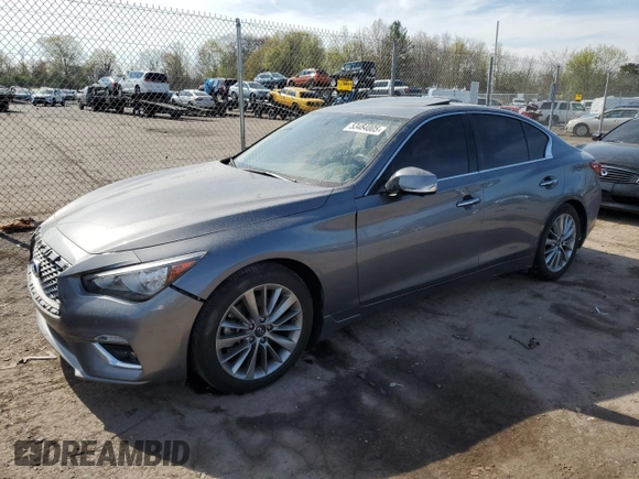 2022 Infiniti Q50 Luxe z VIN JN1EV7BRXNM342229, wystawiony jako Copart lot #53464005 z przebiegiem 14 194 mil mil oraz Szkoda całkowita • Salvage title. Historia ofert i sprzedaży dostępna na DreamBid. Obrazek 1.