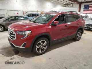 2020 GMC Terrain SLT with VIN 3GKALVEV3LL252060, listed as a Copart auction lot 53077015 with 75,126 mi miles and Salvage Title. Bid and sale history available at carsss.com. Image 1.