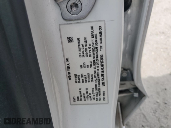 2021 Tesla Model 3 Standard Range Plus z VIN 5YJ3E1EAXMF973450, wystawiony jako Copart lot #52766645 z przebiegiem 66 827 mil mil oraz Szkoda całkowita • Salvage title. Historia ofert i sprzedaży dostępna na DreamBid. Obrazek 14.