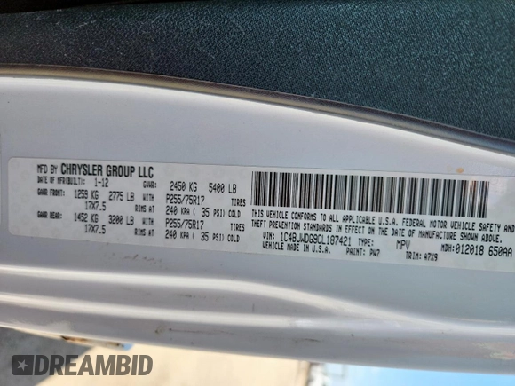 2012 Jeep Wrangler Unlimited Sport with VIN 1C4BJWDG9CL187421, listed as a Copart auction lot 61411145 with 140,390 mi miles and Clean title. Bid and sale history available at DreamBid. Image 13.