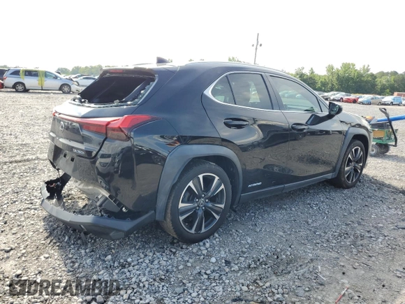 2021 Lexus UX 250h with VIN JTHX9JBH2M2049657, listed as a Copart auction lot 58744945 with 36,054 mi miles and Salvage title. Bid and sale history available at DreamBid. Image 3.