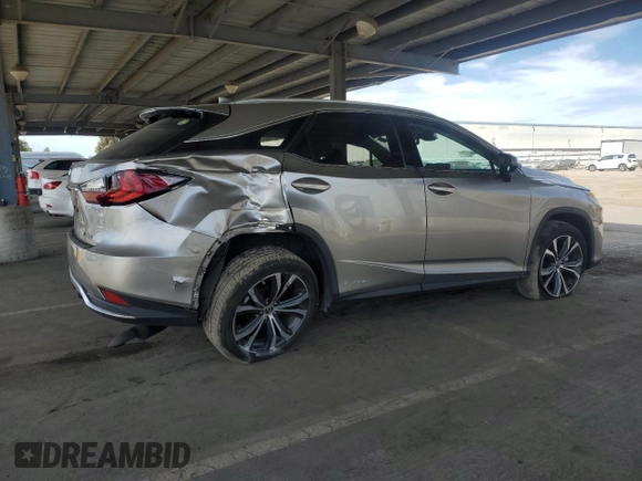 2021 Lexus RX 450h z VIN 2T2HGMDA0MC067651, wystawiony jako Copart lot #52595355 z przebiegiem Nie podano mil oraz Szkoda całkowita • Salvage title. Historia ofert i sprzedaży dostępna na DreamBid. Obrazek 3.
