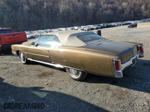 1971 Cadillac Eldorado z VIN 693671Q424620, wystawiony jako Copart lot #48917885 z przebiegiem Nie podano mil oraz Szkoda całkowita • Salvage title. Historia ofert i sprzedaży dostępna na DreamBid. Obrazek 2.